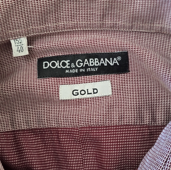 Vintage Dolce & Gabanna Gold Men's Button Down Shirt Size 40 - Picture 6 of 8